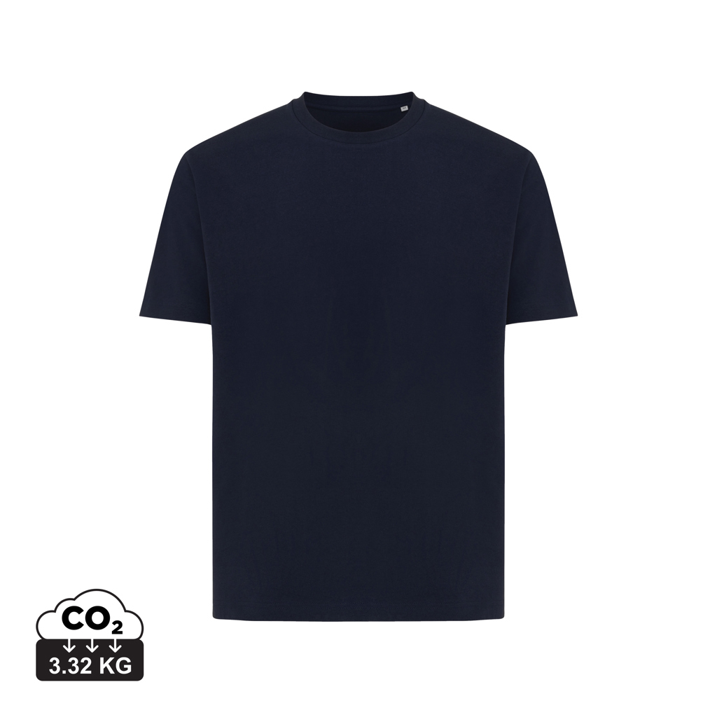 T-shirt publicitaire boxy coton recyclé unisexe 180g Iqoniq Teide Bleu marine